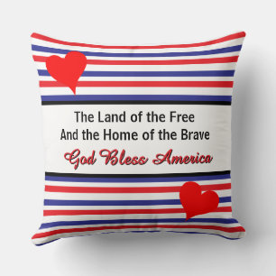 America Red Hearts 250th Semiquincentennial  Cushion