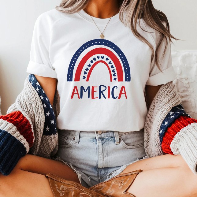 America | Red White and Blue Rainbow T-Shirt (Creator Uploaded)