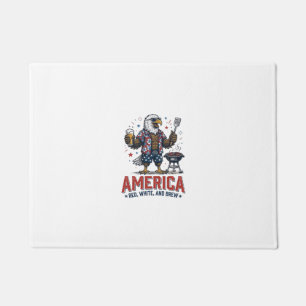 America Red White And Brew Eagle BBQ Shirt (7)_1 Doormat
