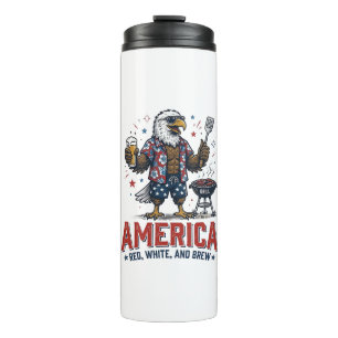 America Red White And Brew Eagle BBQ Shirt (7)_1 Thermal Tumbler