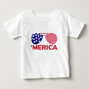 America Red White Blue Sunglasses  Baby T-Shirt