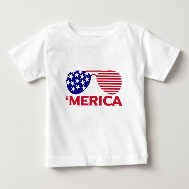 America Red White Blue Sunglasses  Baby T-Shirt (Front)