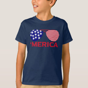 America Red White Blue Sunglasses  T-Shirt