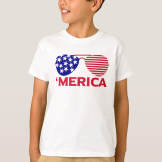 America Red White Blue Sunglasses  T-Shirt