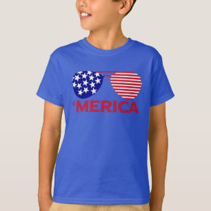 America Red White Blue Sunglasses  T-Shirt