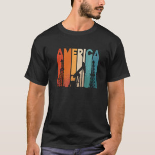 America Retro Roughneck Oil Rig Worker Workers Oil T-Shirt