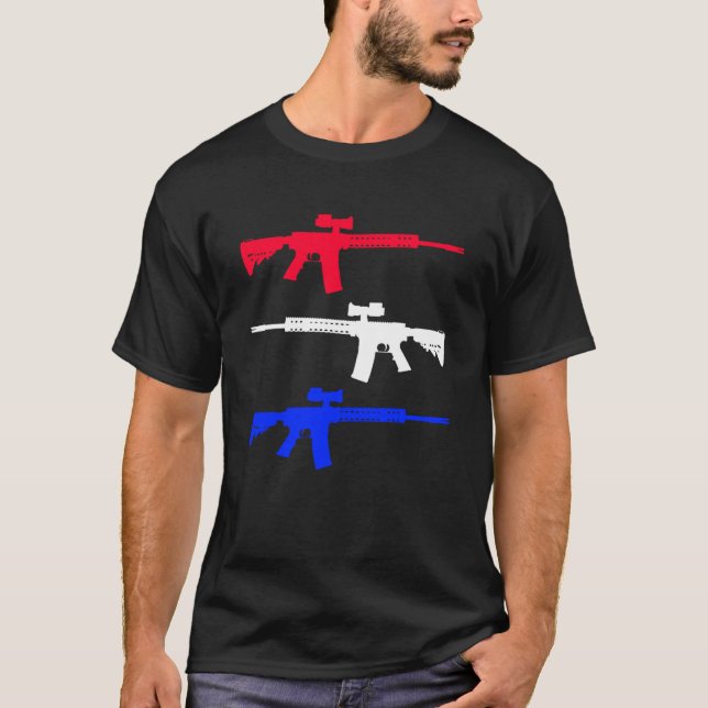 America Rifles Conservative Gun Second Amendment L T-Shirt (Front)