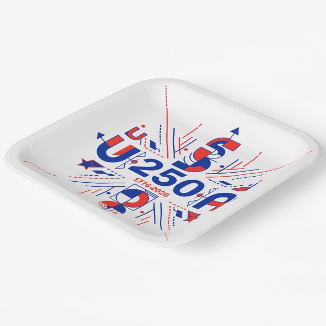America’s 250th anniversary paper plate (Angled)