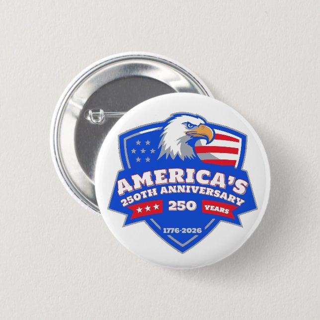 America’s 250th Anniversary Patriotic Eagle Badge (Front & Back)