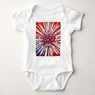 America’s 250th Birthday 1776-2026 RWB Fireworks  Baby Bodysuit