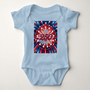 America’s 250th Birthday 1776-2026 RWB Fireworks Baby Bodysuit