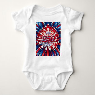 America’s 250th Birthday 1776-2026 RWB Fireworks Baby Bodysuit