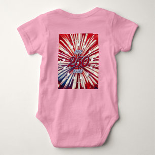 America’s 250th Birthday 1776-2026 RWB Fireworks Baby Bodysuit