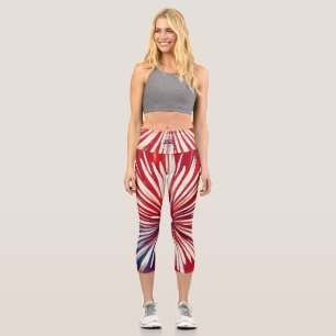 America’s 250th Birthday 1776-2026 RWB Fireworks Capri Leggings