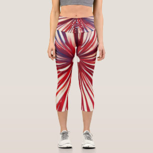 America’s 250th Birthday 1776-2026 RWB Fireworks Capri Leggings