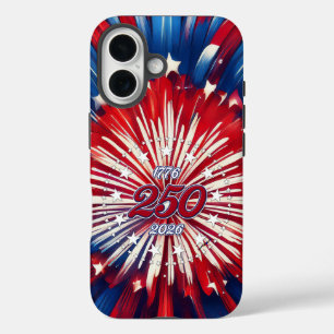 America’s 250th Birthday 1776-2026 RWB Fireworks iPhone 16 Case
