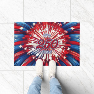 America’s 250th Birthday 1776-2026 RWB Fireworks Doormat