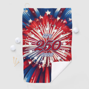 America’s 250th Birthday 1776-2026 RWB Fireworks Golf Towel