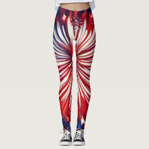 America’s 250th Birthday 1776-2026 RWB Fireworks Leggings