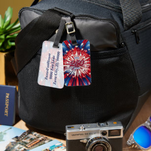 America’s 250th Birthday 1776-2026 RWB Fireworks Luggage Tag
