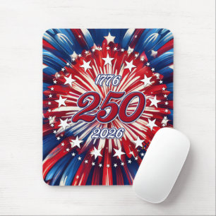America’s 250th Birthday 1776-2026 RWB Fireworks Mouse Pad