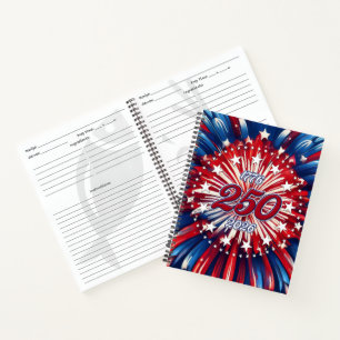 America’s 250th Birthday 1776-2026 RWB Fireworks Notebook