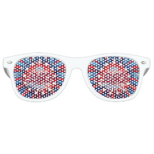 America’s 250th Birthday 1776-2026 RWB Fireworks Retro Sunglasses