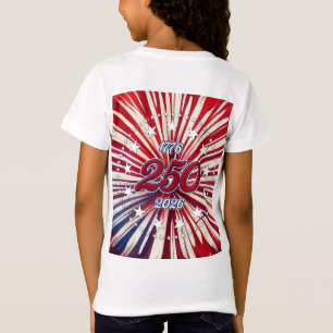 America’s 250th Birthday 1776-2026 RWB Fireworks  T-Shirt