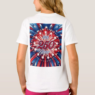 America’s 250th Birthday 1776-2026 RWB Fireworks  T-Shirt