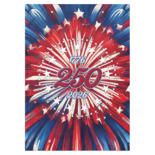 America’s 250th Birthday 1776-2026 RWB Fireworks Tablecloth