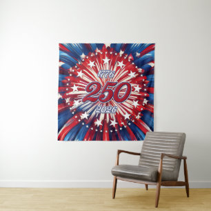 America’s 250th Birthday 1776-2026 RWB Fireworks Tapestry