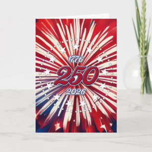 America’s 250th Birthday 1776-2026 RWB Fireworks Thank You Card
