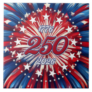 America’s 250th Birthday 1776-2026 RWB Fireworks Tile