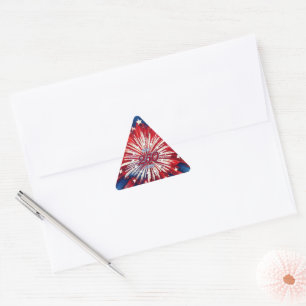 America’s 250th Birthday 1776-2026 RWB Fireworks Triangle Sticker