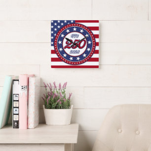 America’s 250th Birthday Square Wall Clock