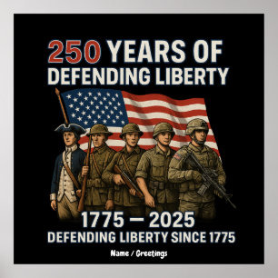 America’s 250th Birthday US Flag Military Parade Poster