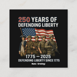 America’s 250th Birthday US Flag Military Parade Square Business Card