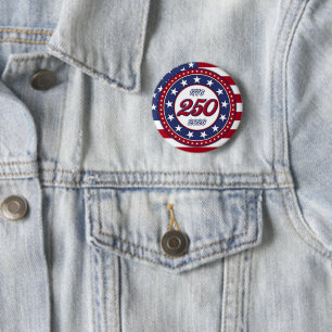America’s 250th Birthday With USA Flag 6 Cm Round Badge