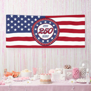 America’s 250th Birthday With USA Flag Banner