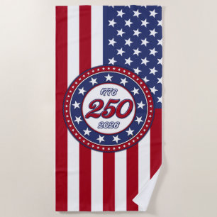 America’s 250th Birthday With USA Flag Beach Towel