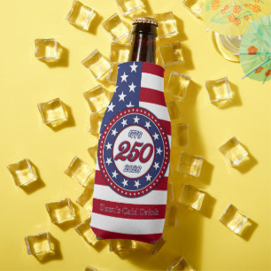 America’s 250th Birthday With USA Flag Bottle Cooler