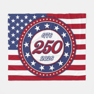 America’s 250th Birthday With USA Flag Fleece Blanket