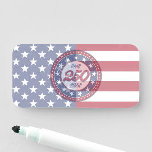 America’s 250th Birthday With USA Flag Name Tag