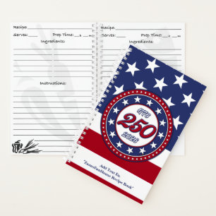 America’s 250th Birthday With USA Flag Notebook