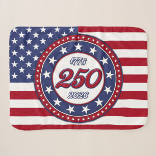 America’s 250th Birthday With USA Flag Sherpa Blanket