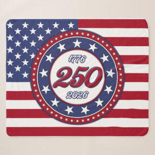 America’s 250th Birthday With USA Flag Sherpa Blanket