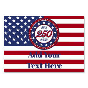 America’s 250th Birthday With USA Flag Table Number
