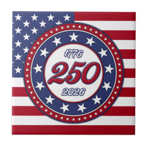 America’s 250th Birthday With USA Flag Tile