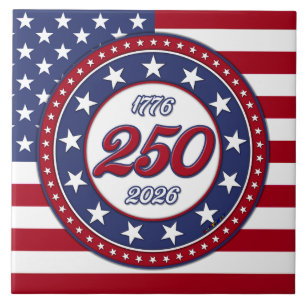 America’s 250th Birthday With USA Flag Tile