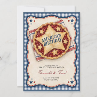 America’s Birthday 4th of July Pie Party Invite